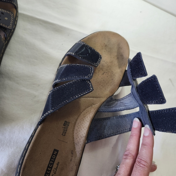 Clarks Leisa Womens Slide Sandals Brown Leather Slip On Comfort Shoes Size 9.5 M - Picture 8 of 11